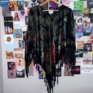 Velvet Green Poncho